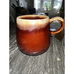 Vintage McCoy Pottery Brown Drip Glaze Coffee Mug 3.5" Tall